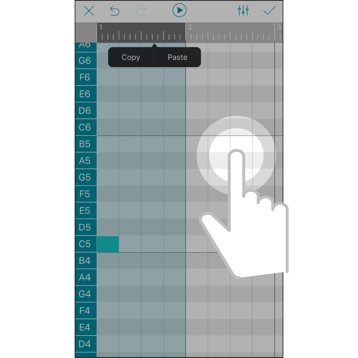 Cancel SelectionHit anywhere outside the selected section to cancel selection marking.