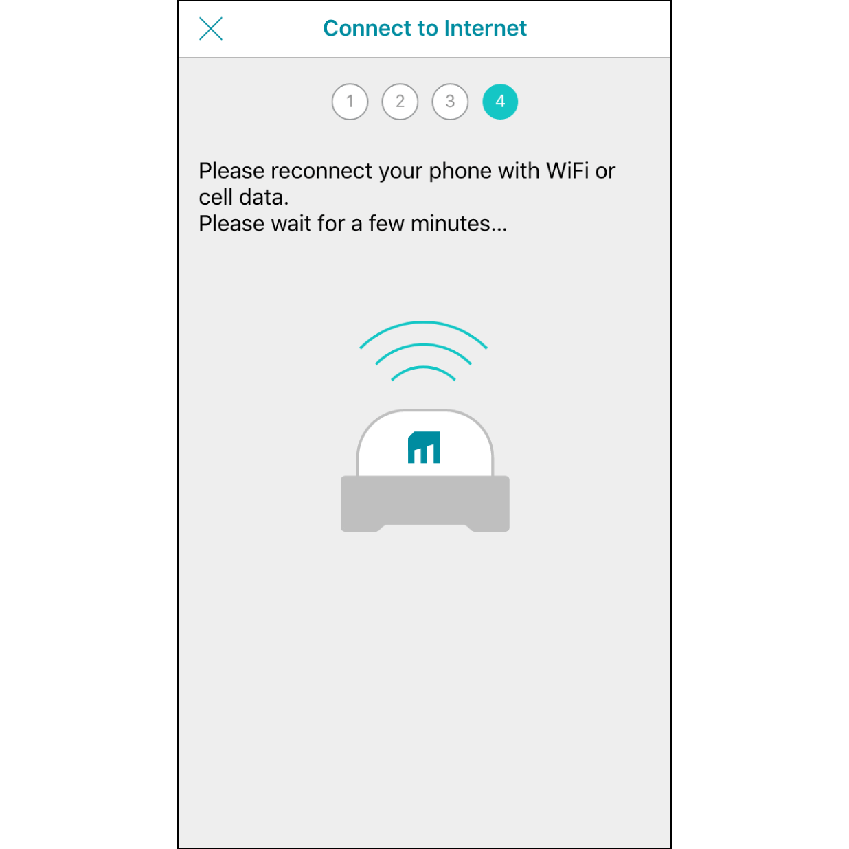 11.Connect to Personal Hotspot。 Go back to Muro Box app, wait 30 seconds for Muro Box to connect to your Personal Hotspot.