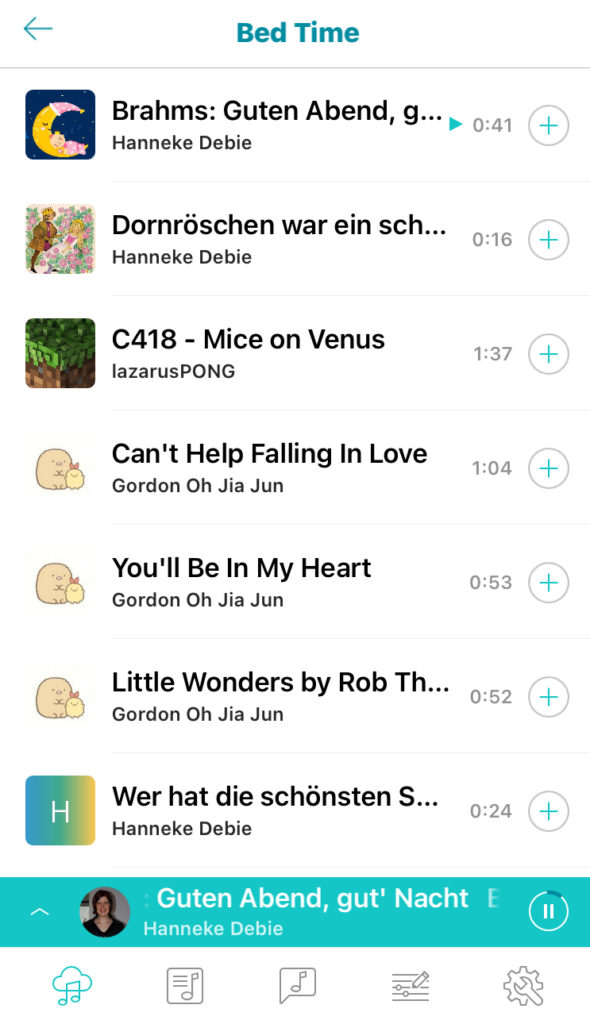 The app screenshot of Hanneke's Muro Box playlist