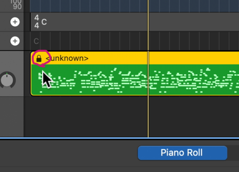 2. When using "Lock SMPTE Position," a lock icon will appear on the track