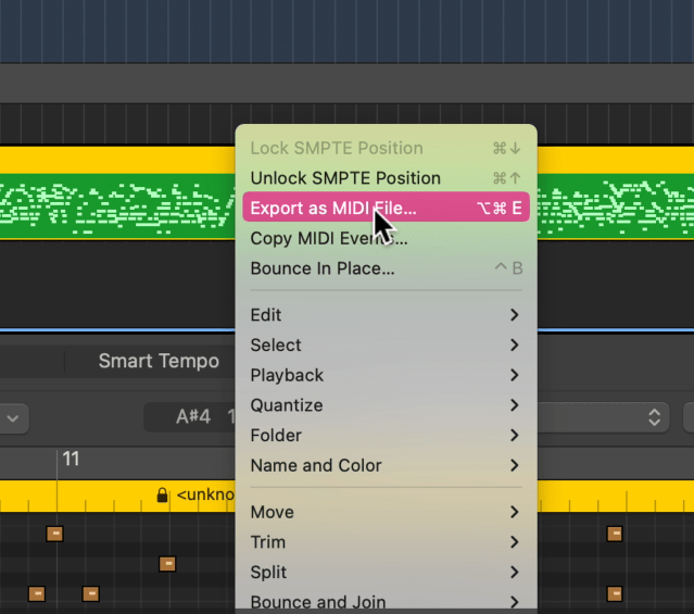 3. After deleting the speed parameter curve and returning to a single speed, the note positions will be fixed, allowing you to export the MIDI file.