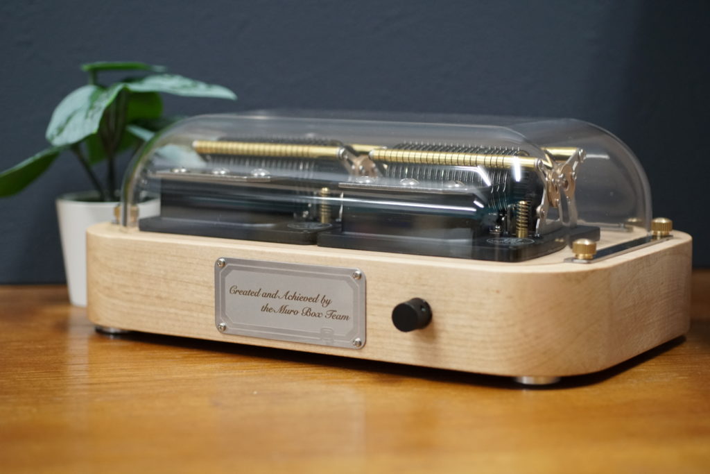 I chose this engraving, "Created and Achieved by the Muro Box Team," for my customized N40 Standard music box because I know that behind this music box is a dedicated group of people who worked passionately for a long time to bring it to life.