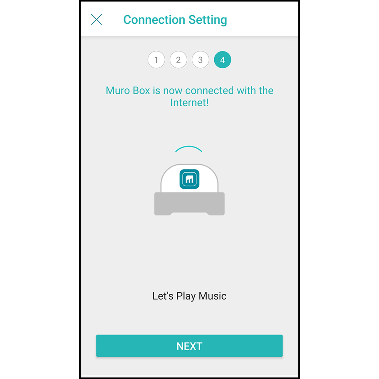 10.Connected to Muro Box Wi-Fi After finishing the connection, you will hear a ding-dong sound from the Muro Box, and it will indicate “Connected to Muro Box.” Click “Go to the Playlist” to play songs.